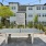 a ping pong table in front of a building
