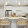 a kitchen with white cabinets