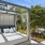 an outdoor lounge are with beds